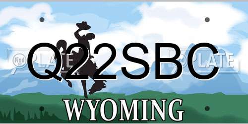 Q22SBC Wyoming License Plate
