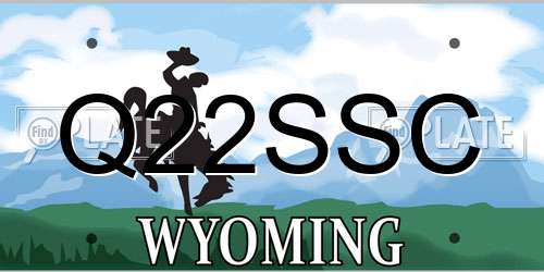 Q22SSC Wyoming License Plate