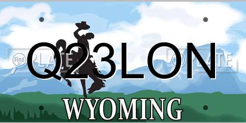 Q23LON Wyoming License Plate