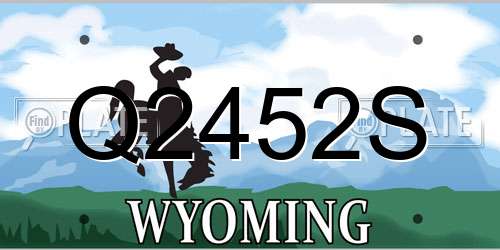 Q2452S Wyoming License Plate