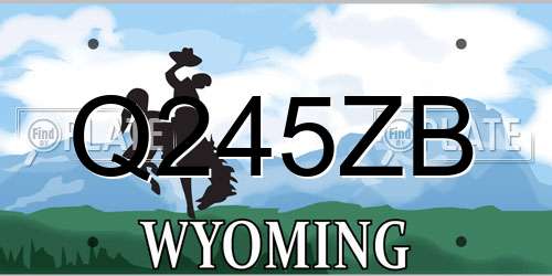 Q245ZB Wyoming License Plate