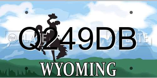 Q249DB Wyoming License Plate