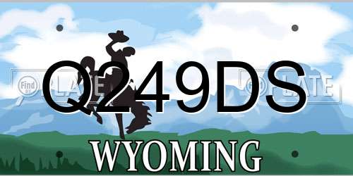Q249DS Wyoming License Plate