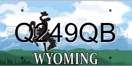 Q249QB Wyoming License Plate