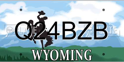 Q24BZB Wyoming License Plate