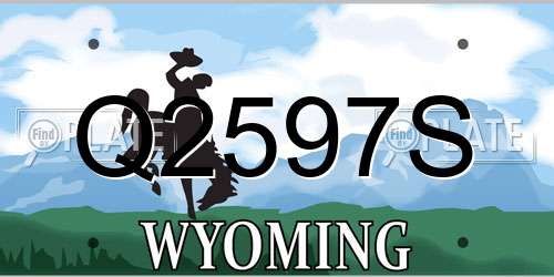 Q2597S Wyoming License Plate