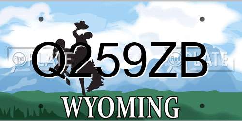 Q259ZB Wyoming License Plate