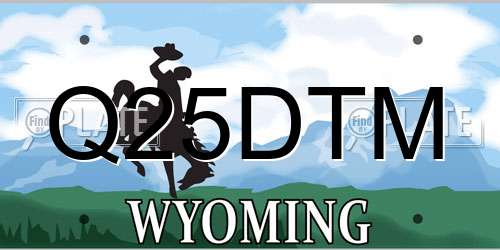 Q25DTM Wyoming License Plate