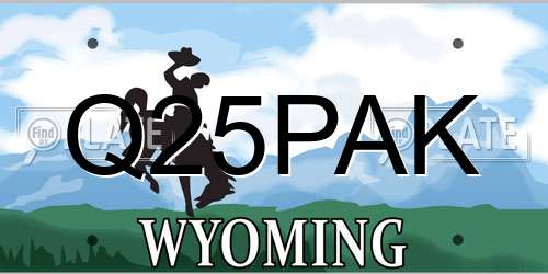 Q25PAK Wyoming License Plate
