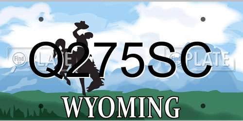Q275SC Wyoming License Plate