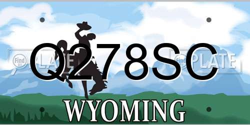 Q278SC Wyoming License Plate