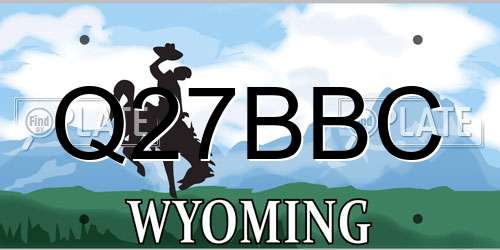 Q27BBC Wyoming License Plate
