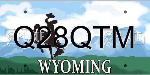 Q28QTM Wyoming License Plate