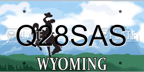 Q28SAS Wyoming License Plate