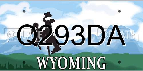 Q293DA Wyoming License Plate