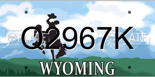 Q2967K Wyoming License Plate