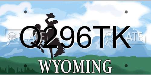 Q296TK Wyoming License Plate