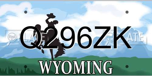 Q296ZK Wyoming License Plate
