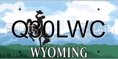 Q30LWC Wyoming License Plate