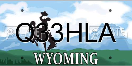 Q33HLA Wyoming License Plate