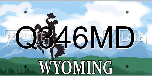 Q346MD Wyoming License Plate
