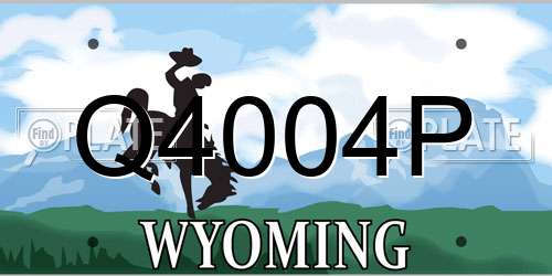 Q4004P Wyoming License Plate