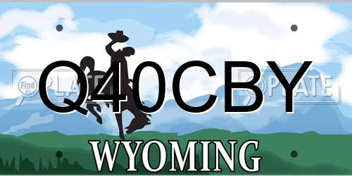Q40CBY Wyoming License Plate