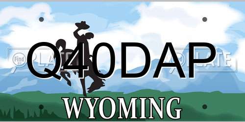 Q40DAP Wyoming License Plate