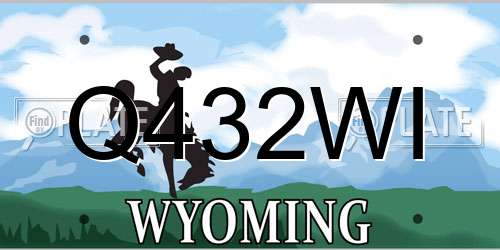 Q432WI Wyoming License Plate