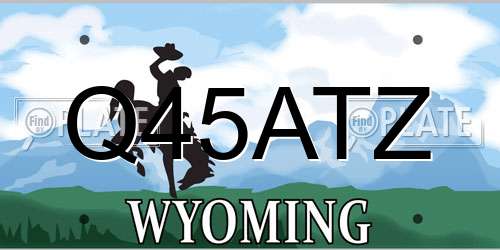 Q45ATZ Wyoming License Plate