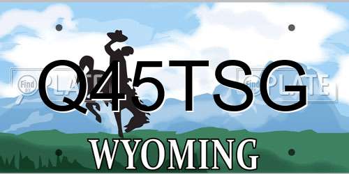 Q45TSG Wyoming License Plate