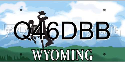 Q46DBB Wyoming License Plate