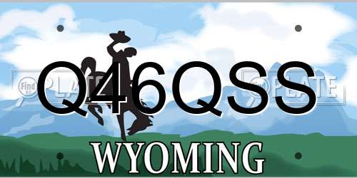 Q46QSS Wyoming License Plate