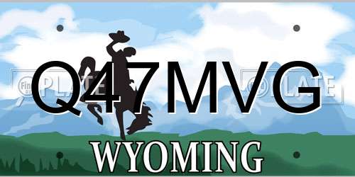 Q47MVG Wyoming License Plate