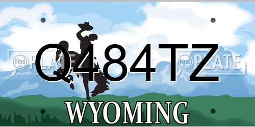 Q484TZ Wyoming License Plate