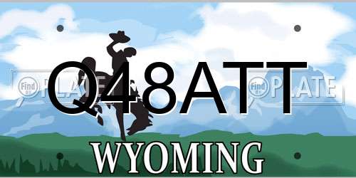 Q48ATT Wyoming License Plate