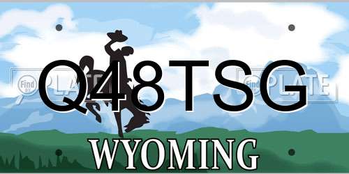 Q48TSG Wyoming License Plate
