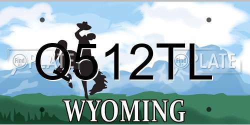 Q512TL Wyoming License Plate