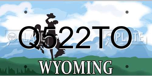 Q522TO Wyoming License Plate