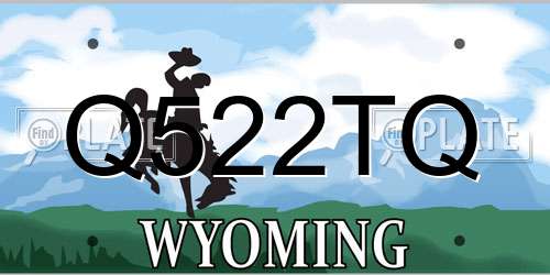 Q522TQ Wyoming License Plate