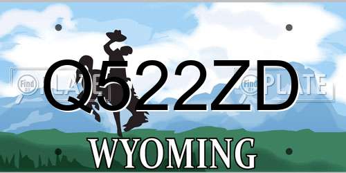 Q522ZD Wyoming License Plate