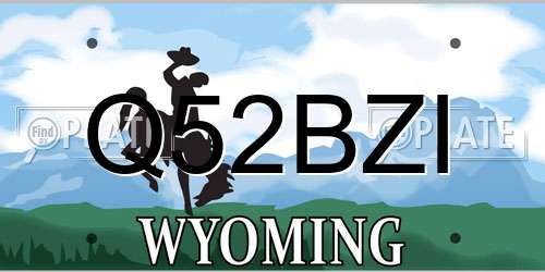 Q52BZI Wyoming License Plate