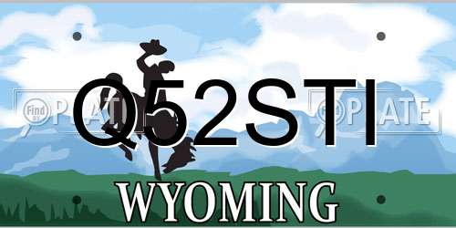 Q52STI Wyoming License Plate