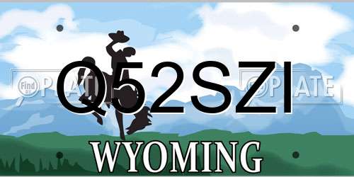 Q52SZI Wyoming License Plate
