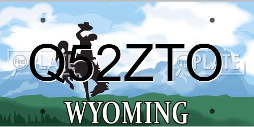 Q52ZTO Wyoming License Plate