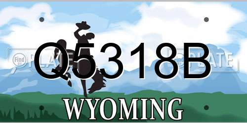 Q5318B Wyoming License Plate