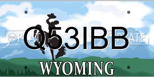 Q53IBB Wyoming License Plate