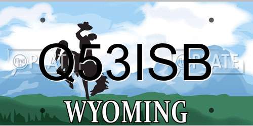 Q53ISB Wyoming License Plate