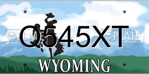 Q545XT Wyoming License Plate