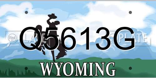 Q5613G Wyoming License Plate